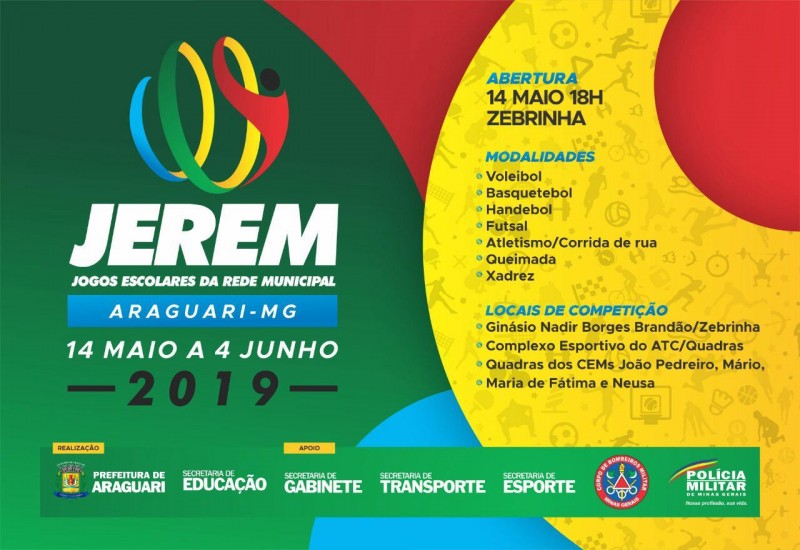 Secretaria de Educação realizará no próximo dia 14/05 a abertura oficial do JEREM 2019