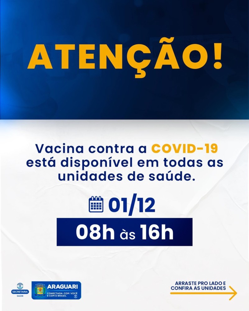 Vacinação COVID-19 – 01 de dezembro