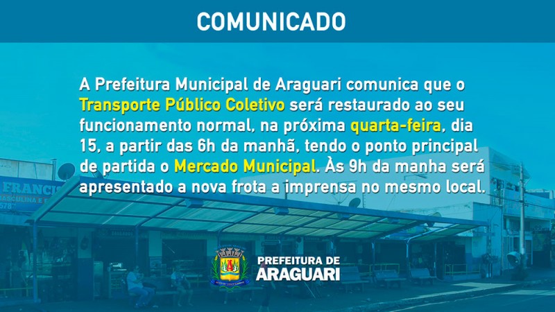 Transporte público coletivo volta a circular em Araguari
