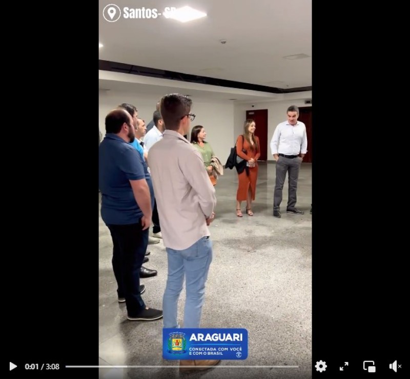 Comitiva de Araguari realiza visita técnica á cidade de Santos para conhecer inovações em cidades inteligentes