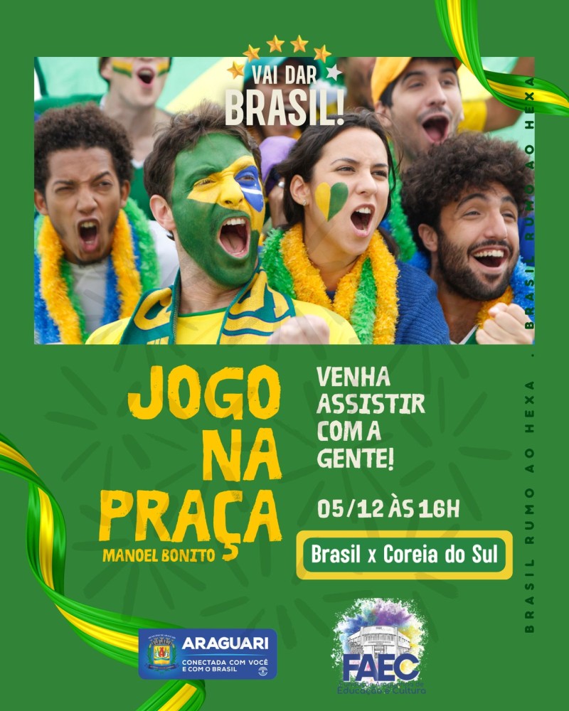 JOGO NA PRAÇA! Vai Brasil! 