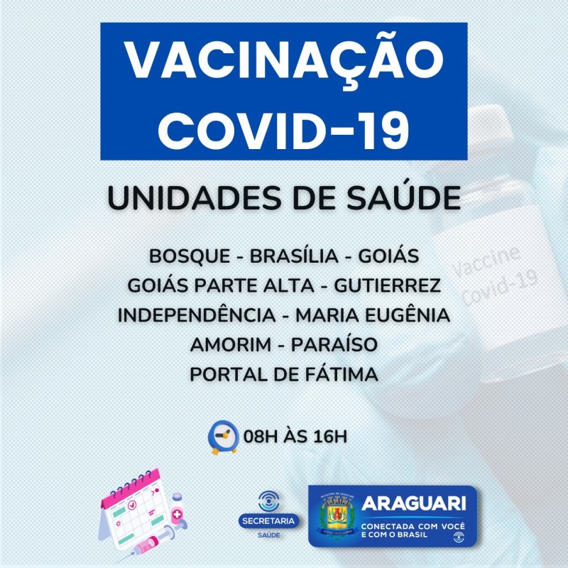 Prefeitura de Araguari concentra a vacinação contra Covid-19 nas Unidades de Saúde do município