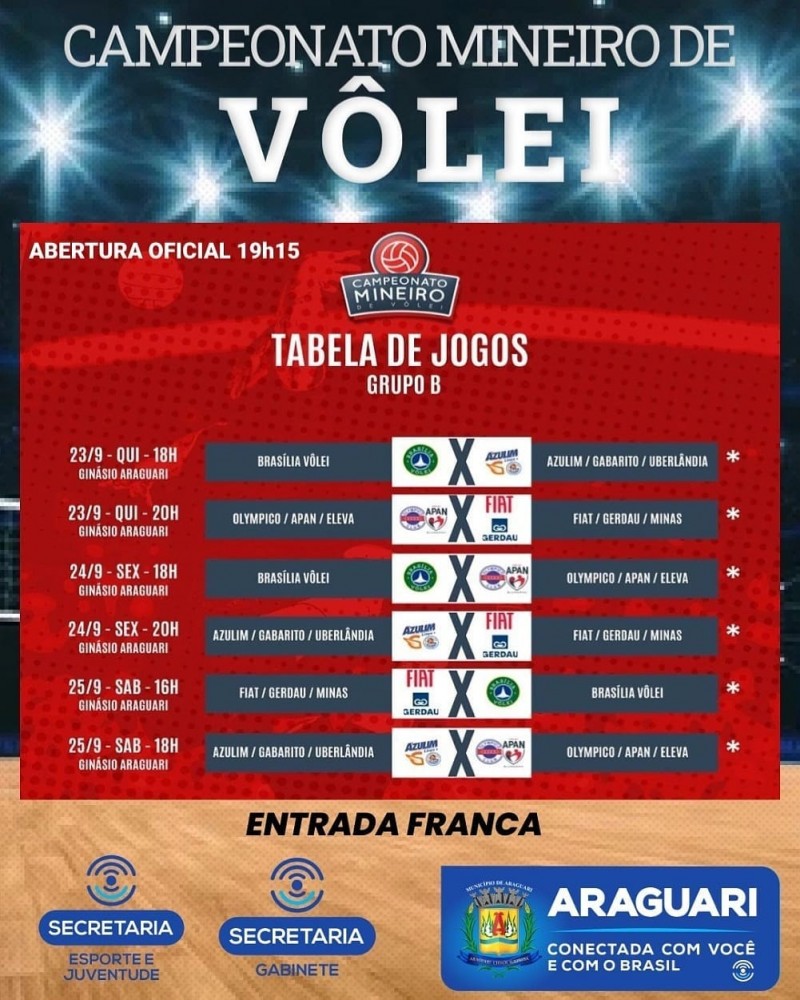 Mineiro de Vôlei será atração em Araguari neste final de semana