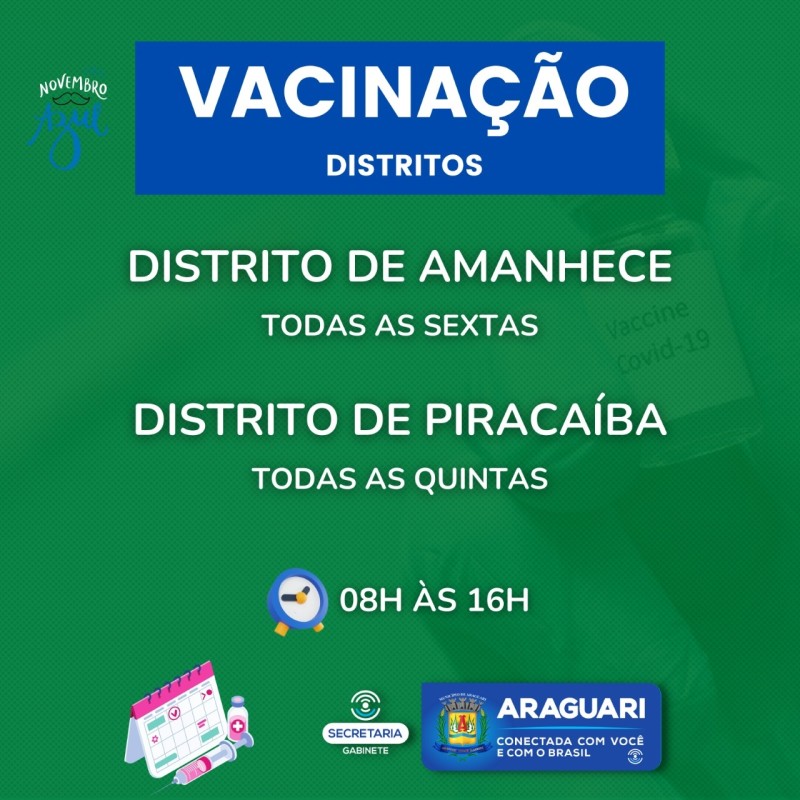 Vacinação contra a Covid-19 será aplicada apenas nas unidades de saúde a partir de segunda-feira