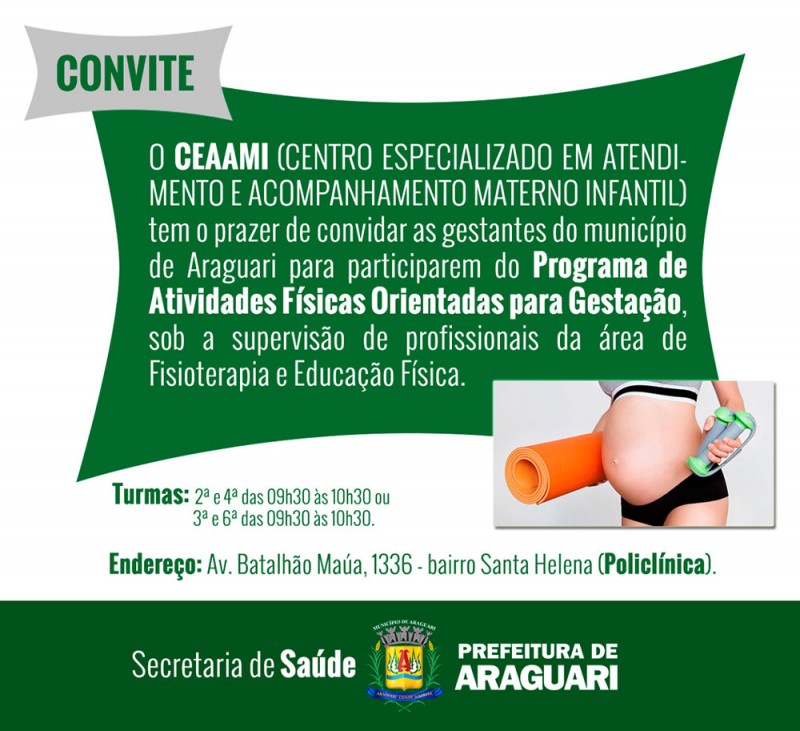 Prefeitura de Araguari realiza Programa de Atividades Físicas Orientadas para Gestantes