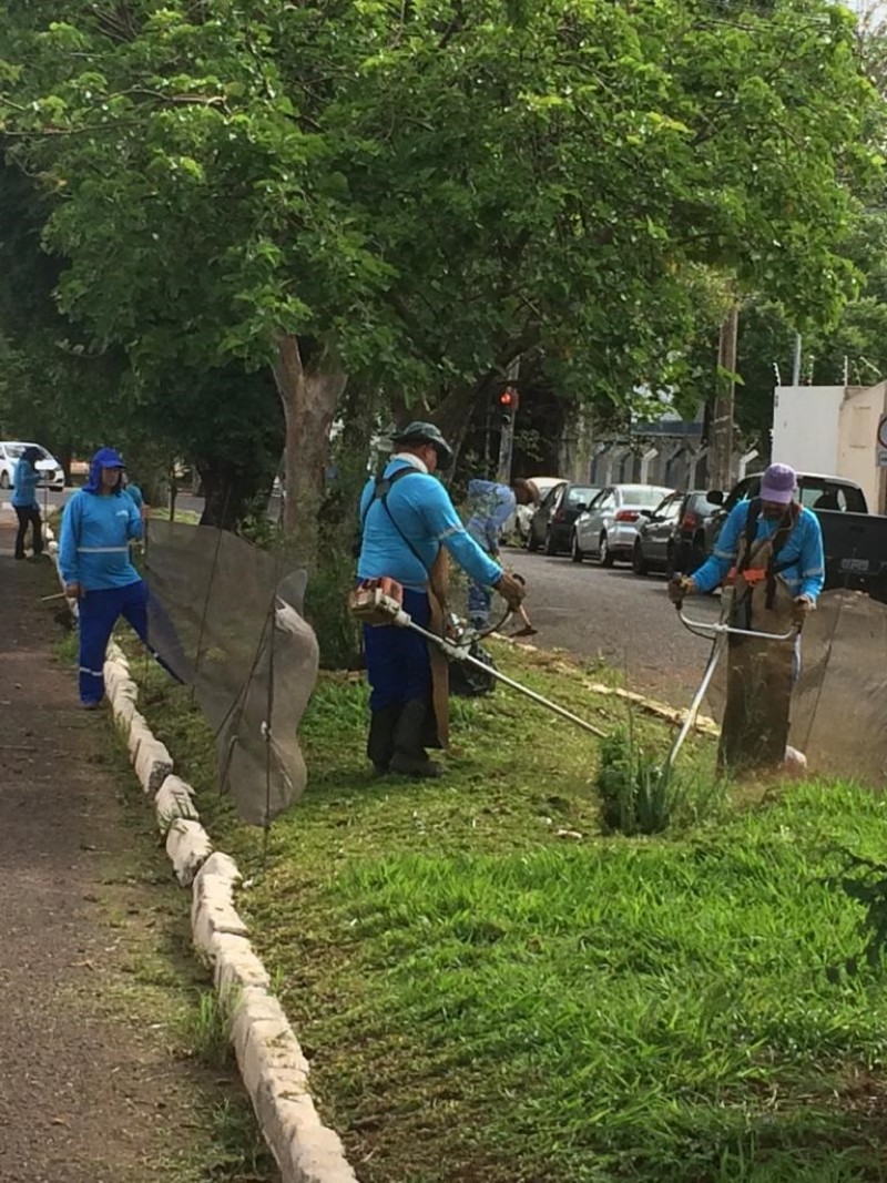 Prefeitura trabalha para manter os canteiros das avenidas limpos