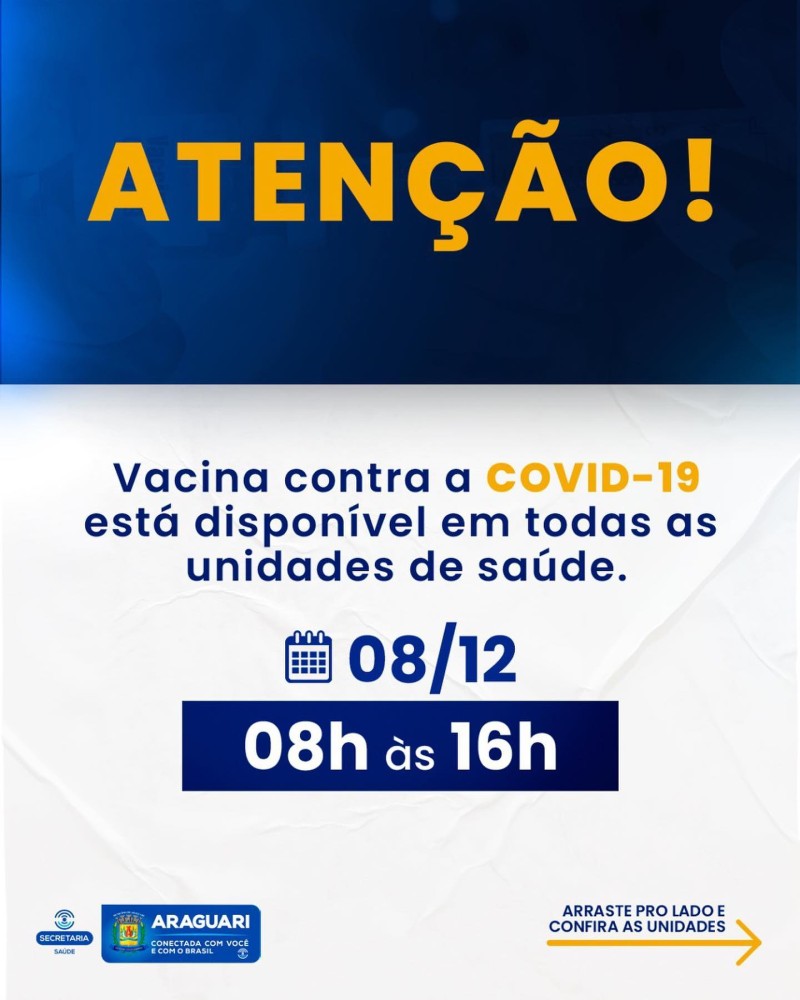 Vacinação COVID-19 – 08 de dezembro