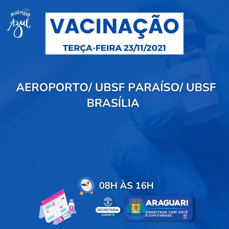 Prefeitura de Araguari continua com a imunização contra Covid-19 nesta terça-feira