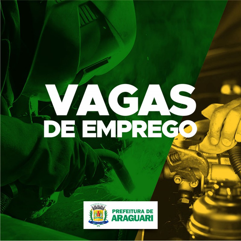 A Secretaria de Gabinete informa as vagas de empregos e serviços do SINE de Araguari