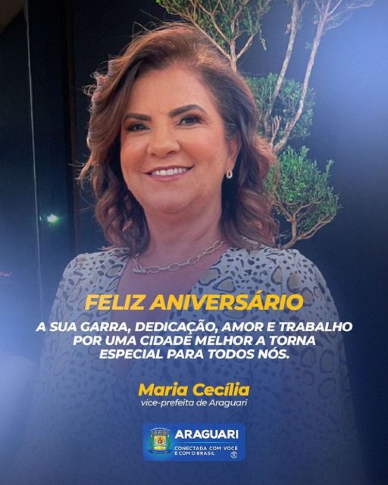 Feliz aniversário. Muita paz, amor, luz e sucesso para você!