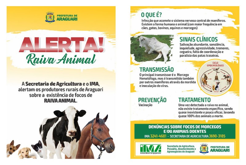 Prefeitura de Araguari mobiliza produtores rurais para evitar casos de raiva em bovinos e equinos