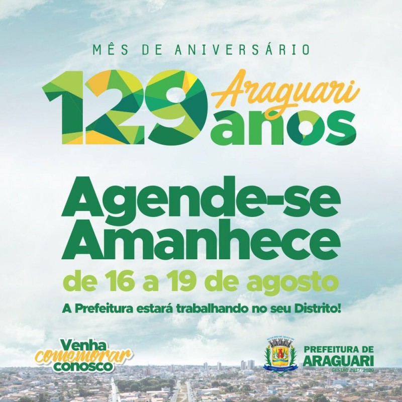 129 anos do aniversário de Araguari está sendo celebrado nos Distritos de Piracaíba e Amanhece
