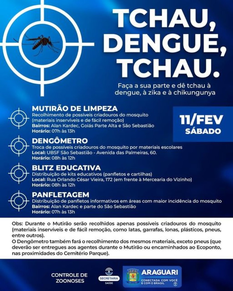 Prefeitura de Araguari promove campanha contra o mosquito Aedes Aegypti