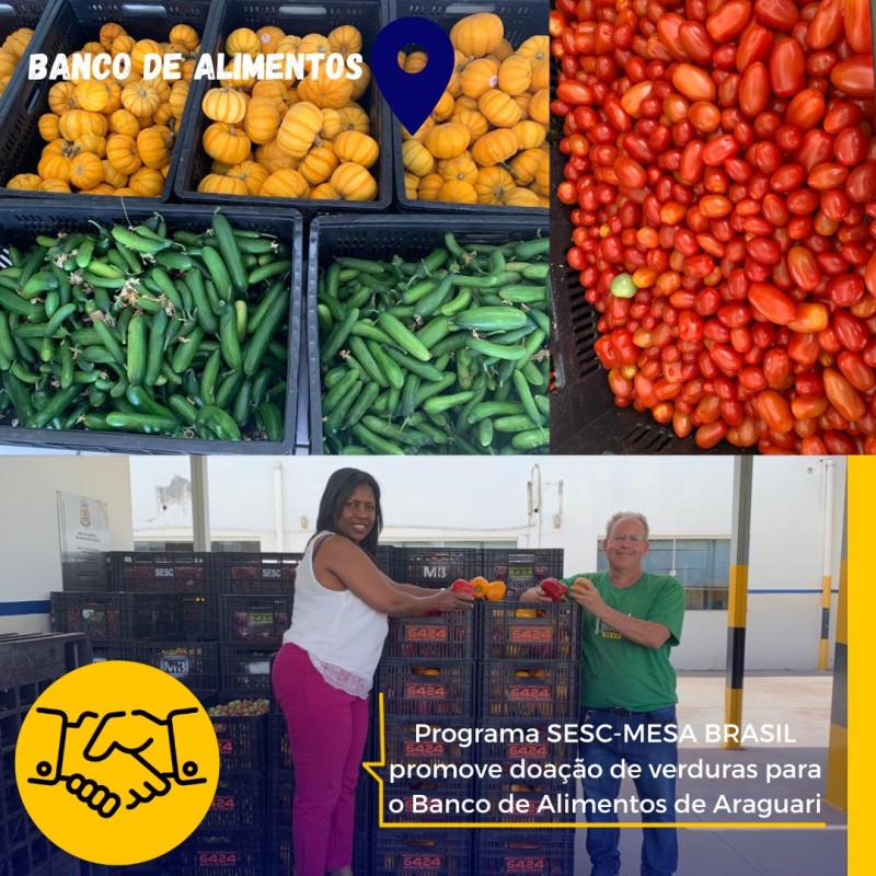 Programa SESC-MESA BRASIL promove doação de verduras para o Banco de Alimentos de Araguari