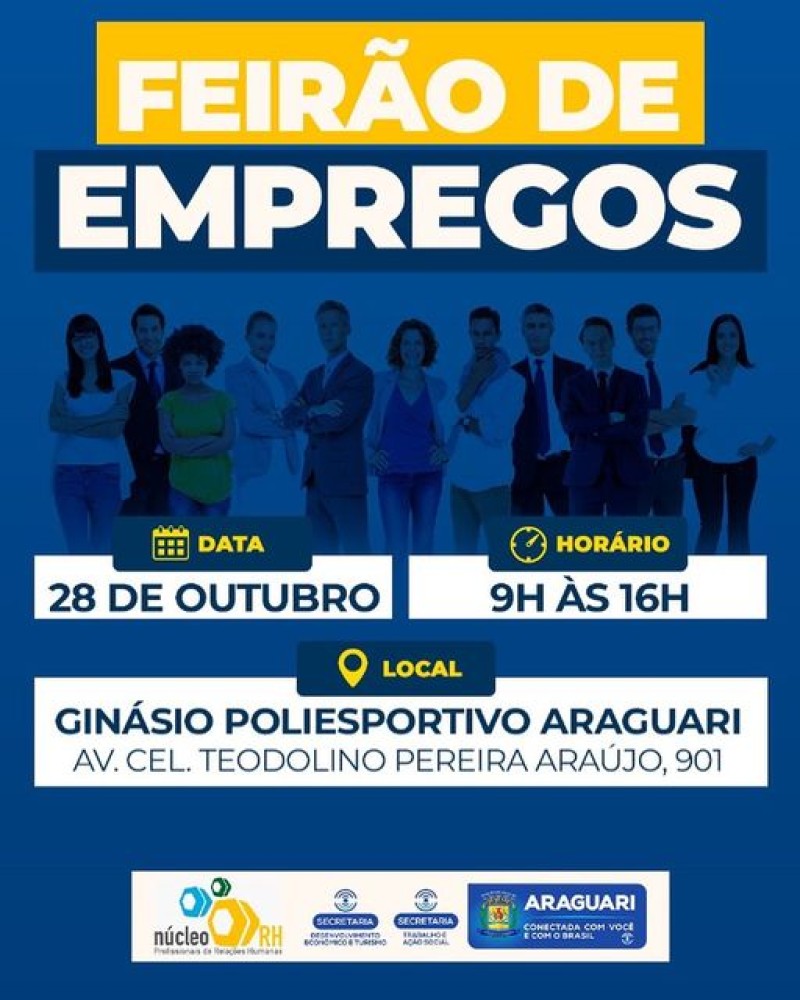 Feirão de Empregos acontece em Araguari no final do mês de outubro