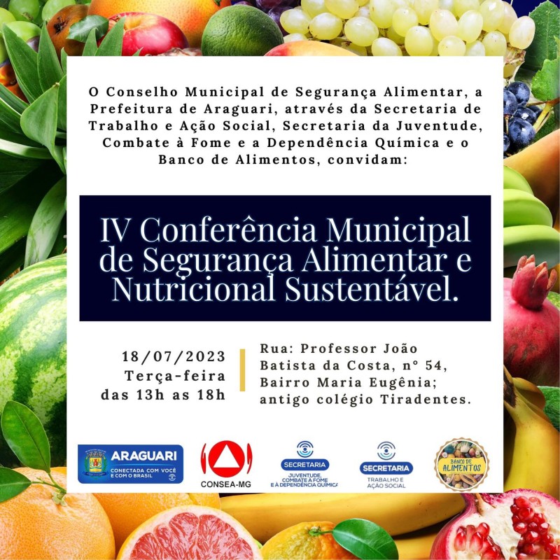 IV Conferência Municipal de Segurança Alimentar e Nutricional Sustentável.