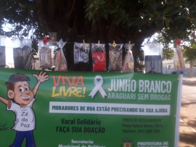 O Varal Solidário faz parte das ações do “Junho Branco” e nesta semana está sendo viabilizado em diferentes partes do município.