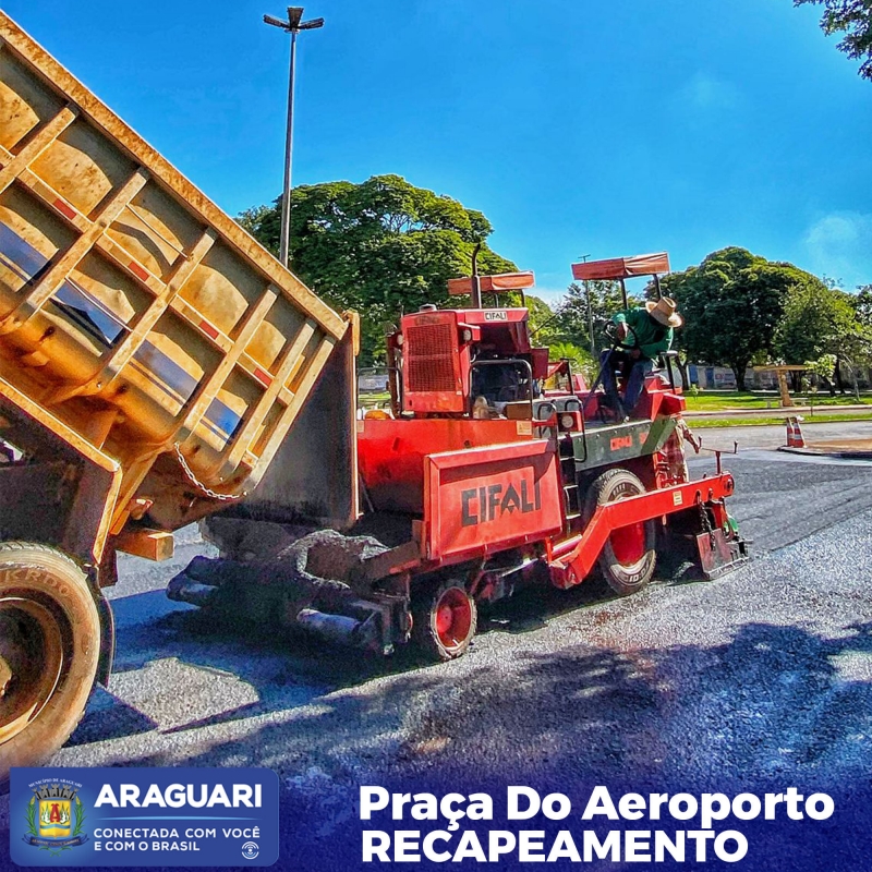 A Secretaria Municipal de Obras segue o cronograma de recapeamento e está com trabalho nas vias que passam pela Praça do Aeroporto. As obras são acompanhadas por técnicos da secretaria em todos os setores contemplados.