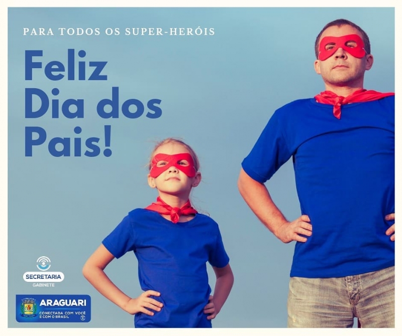 O nosso PAI ao lado ou não da MÃE e a todos que escolheram essa missão, independentemente de gênero, um Feliz Dia dos Pais! A Prefeitura de Araguari deseja o melhor aos nossos araguarinos e o melhor também na manutenção do verdadeiro conceito de família!