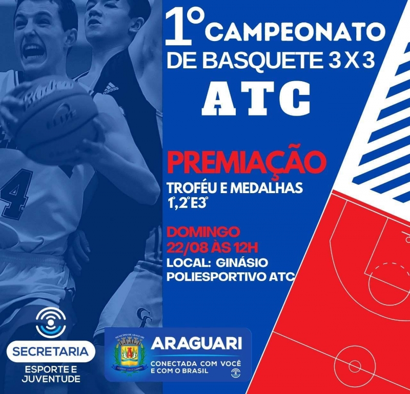 Em comemoração ao aniversário de Araguari, a secretaria de Esporte e Juventude realizará neste domingo (22), o Campeonato de Basquete 3x3. A solenidade de abertura está marcada para às 12h, no Ginásio Poliesportivo – ATC O Basquete 3x3 foi desenvolvido primeiramente em 2007, com uma competição de demonstração realizada em novembro, nos Jogos Asiáticos em Recinto Coberto em Macau. Mais eventos de teste foram realizados em abril de 2008 na República Dominicana e em outubro de 2008 na Indonésia. É uma modalidade que vem atraindo uma série de adeptos em todo mundo e em Araguari não é diferente. Diante à grande procura por esse esporte e fazendo parte das comemorações do aniversário de 133 anos de emancipação política de Araguari, a prefeitura de Araguari, através da gestão Renato Carvalho e Maria Cecília, com a coordenação da Secretaria de Esportes está oferecendo a população esta modalidade esportiva. O QUÊ? 1ª Campeonato de Basquete 3x3  QUANDO? Domingo dia 22 de agosto às 12h ONDE? Ginásio Poliesportivo – ATC