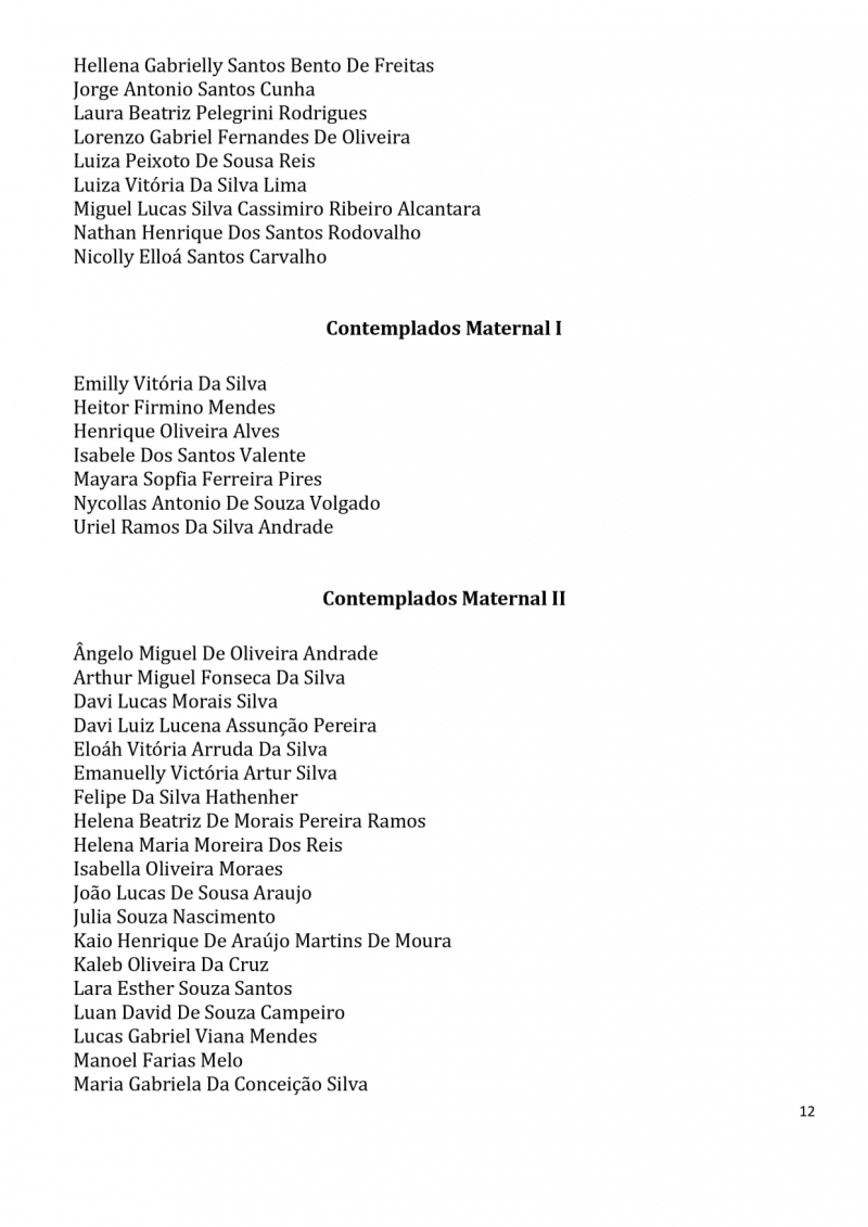Contemplados nos sorteios para vagas na Educa&ccedil;&atilde;o Infantil dos CEMS (Centros Educacionais Municipais) e nos CMEIS (Centros Municipais de Educa&ccedil;&atilde;o Infantil).