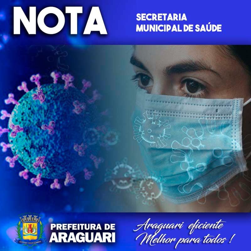 A Secretaria Municipal de Saúde informa 01 óbito por Covid-19, residente em Araguari e hospitalizado em outro município:  Sexo masculino, idade 75 anos, conforme notificação não foi descrito comorbidades.