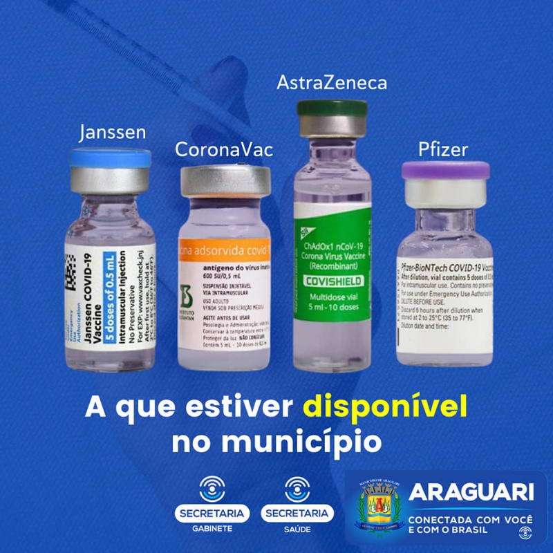 Acompanhe nas nossas mídias sociais o calendário de vacinação que é divulgado diariamente.  A proteção de todos depende da proteção de cada um!  E você, mesmo que esteja vacinado, use de máscara, mantenha distanciamento, higienize as mãos com água e sabão ou álcool 70% em gel.