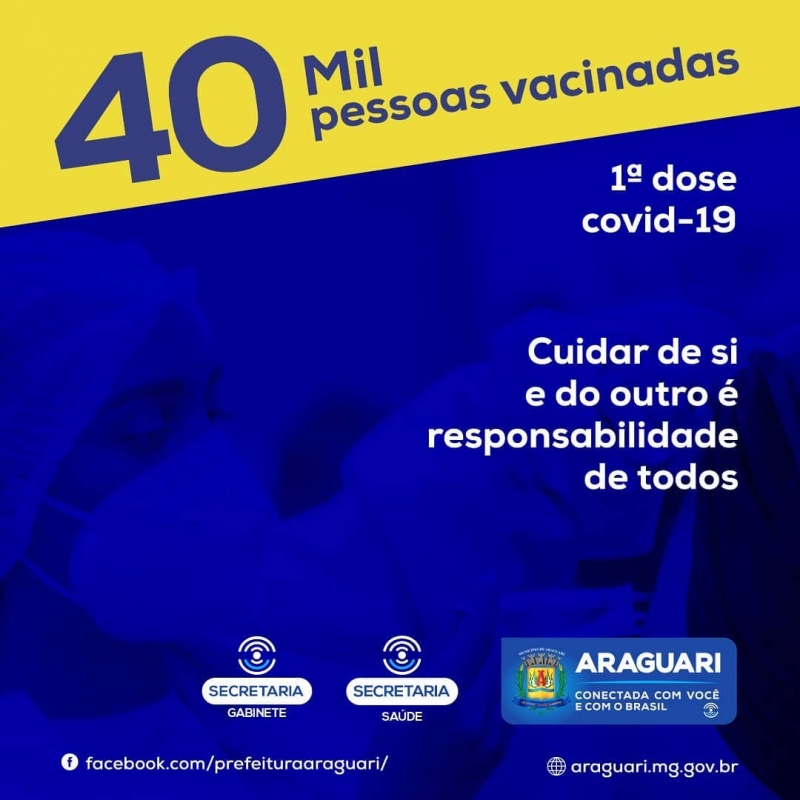 Queremos mais! E a Administração do Município tem feito gestão junto aos órgãos reguladores de saúde para avançar ainda mais e com muito mais agilidade.  Continue seguindo todos os cuidados! CUIDAR de si e do outro é responsabilidade de todos.