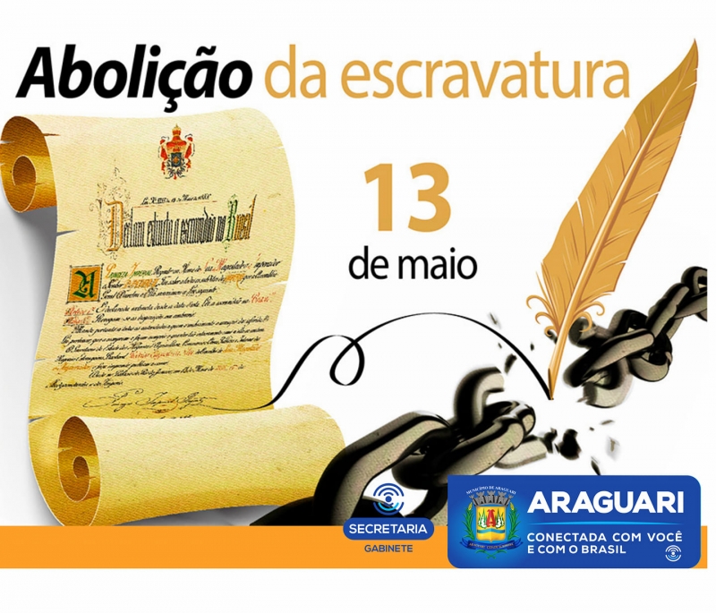 A abolição da escravatura no Brasil ocorreu no dia 13 de maio de 1888, por meio da Lei Áurea, assinada pela Princesa Isabel. Esta lei libertou os escravos no Brasil após quase 400 anos de escravidão.