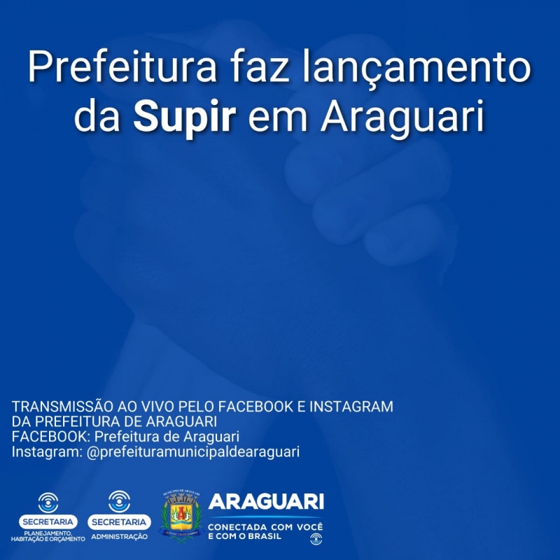 A Prefeitura de Araguari, através da Secretaria de Políticas Sobre Drogas fará nesta quinta-feira, às 15h, na Capela do Instituto Máster de Ensino Presidente Antônio Carlos – IMEPAC, o lançamento das atividades da Superintendência da Promoção da Igualdade Racial, dos Direitos Humanos e da Inclusão Social- SUPIR. No evento será apresentado o presidente que ficará a frente do órgão.