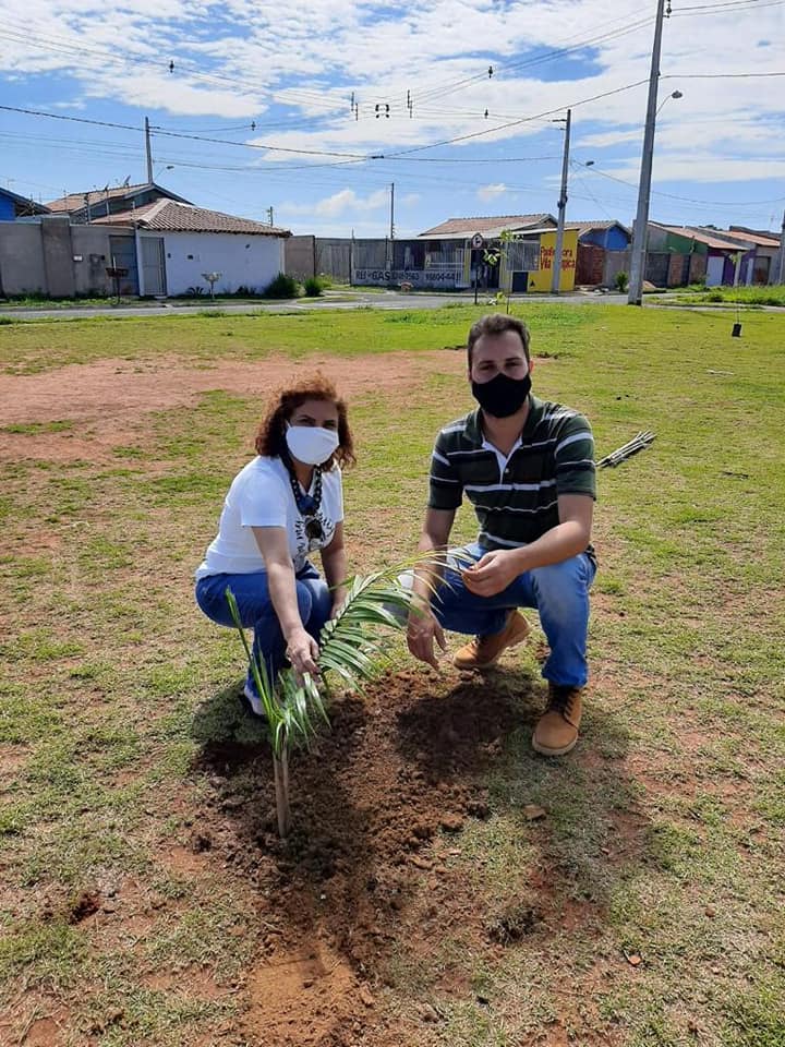 Na manhã do último sábado(20), o prefeito Renato Carvalho, a vice Maria Cecília e o secretário de meio ambiente Guilherme Santana participaram do plantio de árvores na praça José Garcia Cardoso no bairro Vila Olímpica.