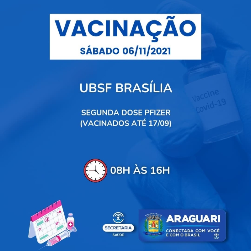 A imunização será disponibilizada para pessoas com 12 anos ou mais que ainda não se vacinaram, segunda dose de Pfizer, Coronavac, Astrazeneca, dose de reforço para idosos de 60 anos ou mais, profissionais da Saúde e Imunossuprimidos.