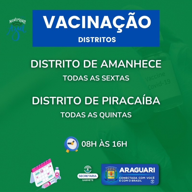 Com a vacinação contra a Covid-19 alcançando índices positivos dentro do município, a prefeitura de Araguari por meio da secretaria de Saúde irá descentralizar os pontos de vacinação.