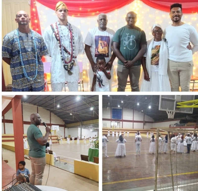 No último sábado (23), na quadra Savério Petanha, ocorreu o lançamento da Jornada de Promoção de Igualdade Racial-2022 no município de Araguari, em evento das religiões de matriz africana, onde foi servida uma feijoada para os participantes.