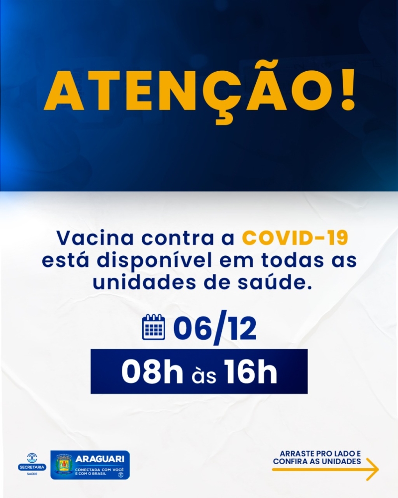 Vacinação COVID-19 – 06 de dezembro
