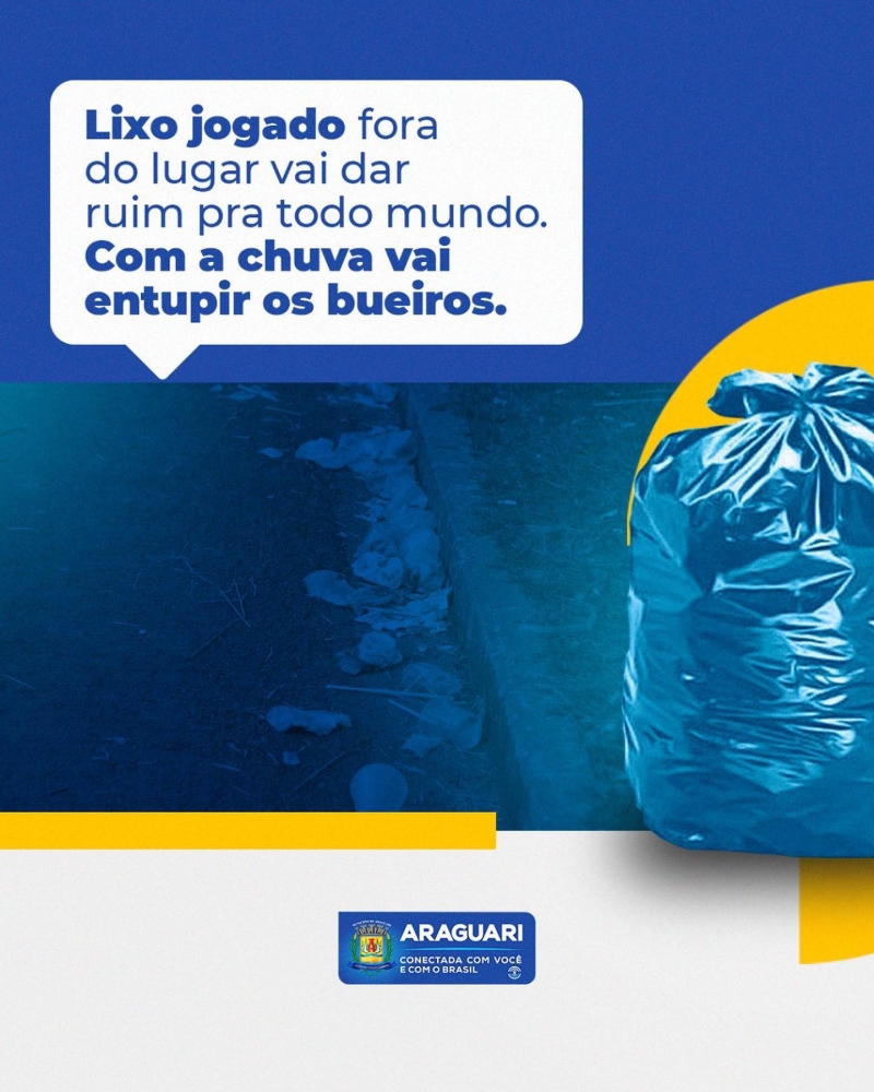 A chuva chegou é hora de todos colaborarem com a limpeza