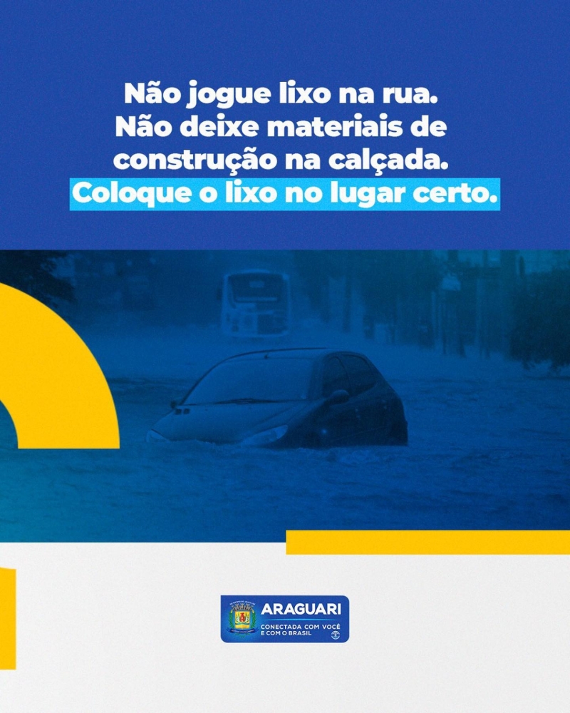 A chuva chegou é hora de todos colaborarem com a limpeza