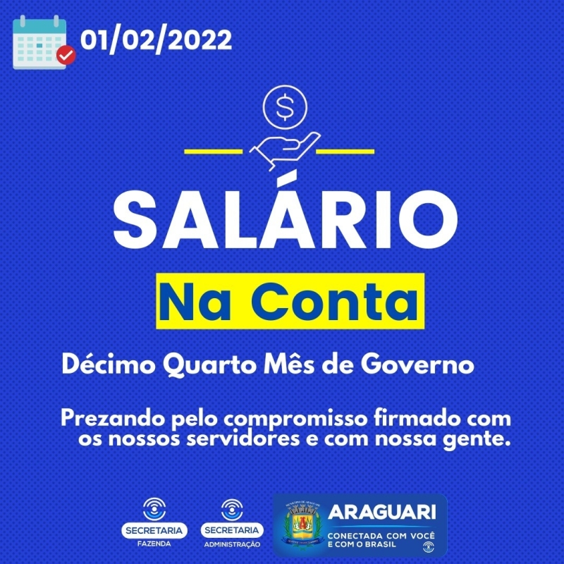 Sempre prezando pelos compromissos firmados desde o início de sua gestão, o prefeito Renato Carvalho em seu décimo quarto mês de governo, pagou mais uma vez todos os servidores municipais no primeiro dia útil do mês.