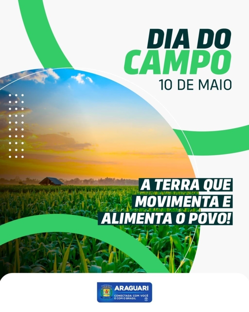 O agronegócio de Araguari está em pleno crescimento e são os trabalhadores do campo os grandes responsáveis.  Nada mais justo que homenagear e conscientizar a população sobre a importância do campo para a economia e existência de nossa sociedade.  Prefeitura de Araguari. Conectada com você e com o campo.
