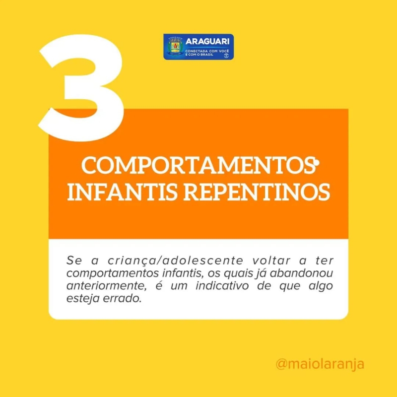 Mês de conscientização sobre a prevenção do abuso e da exploração sexual de crianças e adolescentes Confira alguns sinais que podem indicar abuso sexual infantil