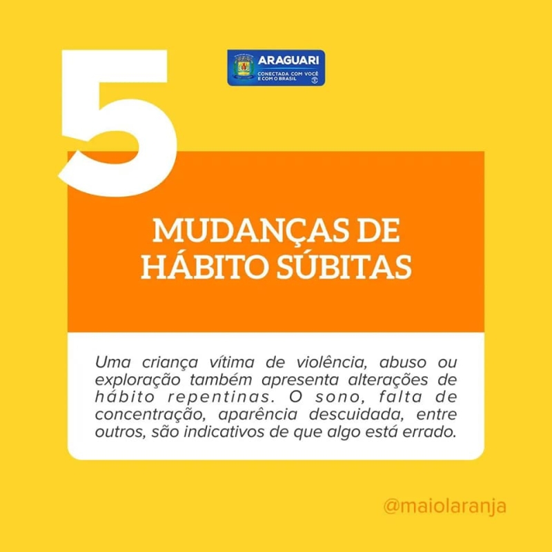 Mês de conscientização sobre a prevenção do abuso e da exploração sexual de crianças e adolescentes Confira alguns sinais que podem indicar abuso sexual infantil