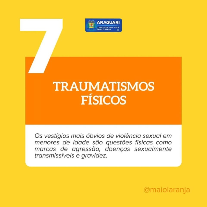 Mês de conscientização sobre a prevenção do abuso e da exploração sexual de crianças e adolescentes Confira alguns sinais que podem indicar abuso sexual infantil