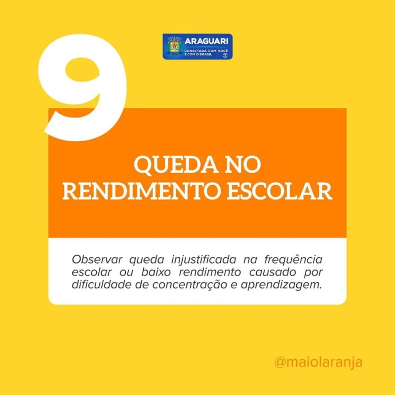 Mês de conscientização sobre a prevenção do abuso e da exploração sexual de crianças e adolescentes Confira alguns sinais que podem indicar abuso sexual infantil