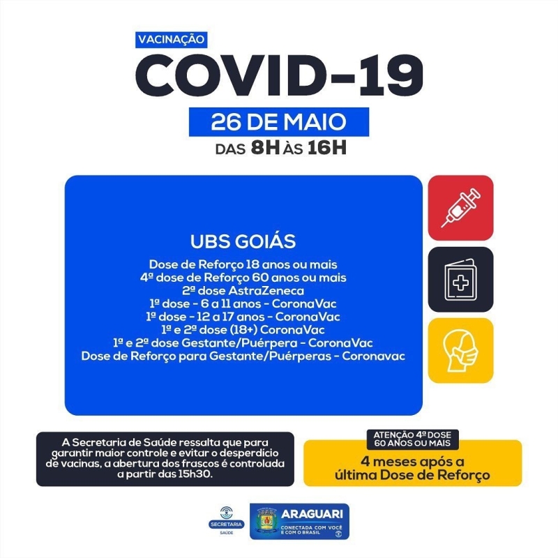 Vacinação COVID-19 – 26 de maio