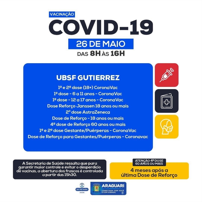 Vacinação COVID-19 – 26 de maio