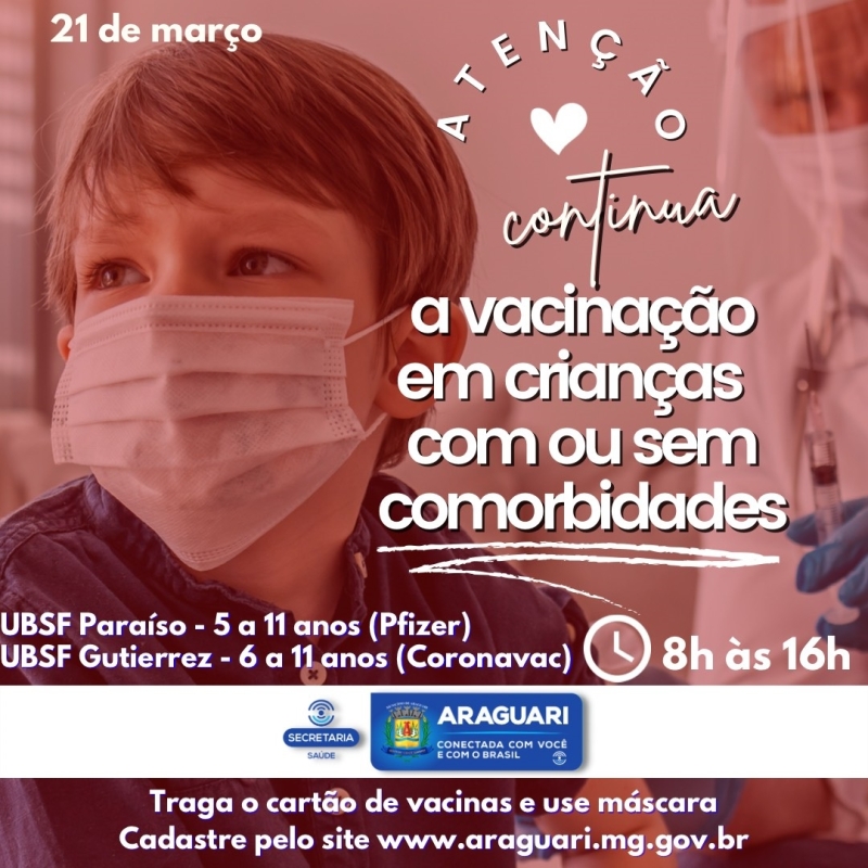A secretaria de Saúde ressalta que para garantir maior controle e evitar o desperdício de vacinas, a abertura dos frascos é controlada a partir das 15h30.