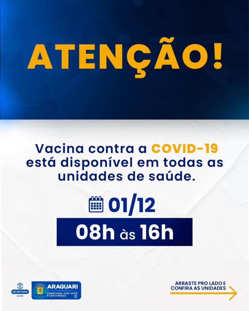 Vacinação COVID-19 – 01 de dezembro