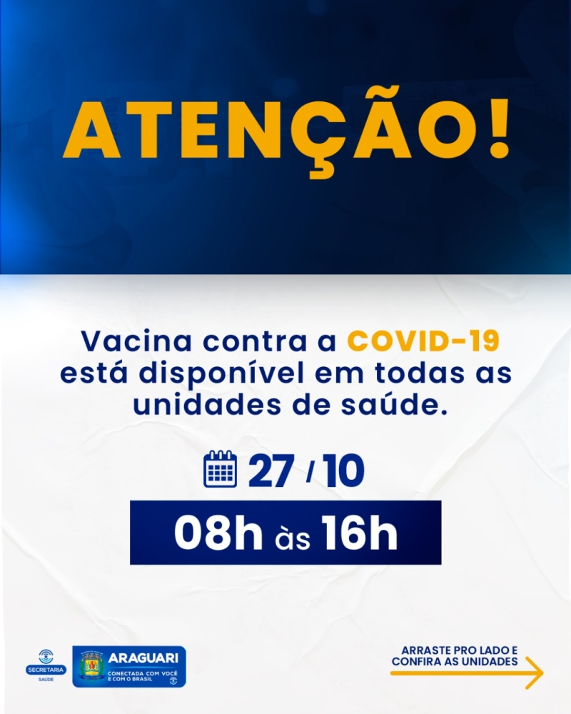 Vacinação COVID-19 – 27 de outubro