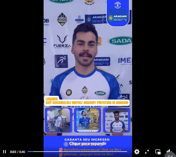 No próximo domingo, 30 de outubro, o ginásio Poliesportivo será palco de mais um grande jogo: Café Vasconcelos/Imepac/SicoobAracoop/Prefeitura de Araguari x SADA Cruzeiro.