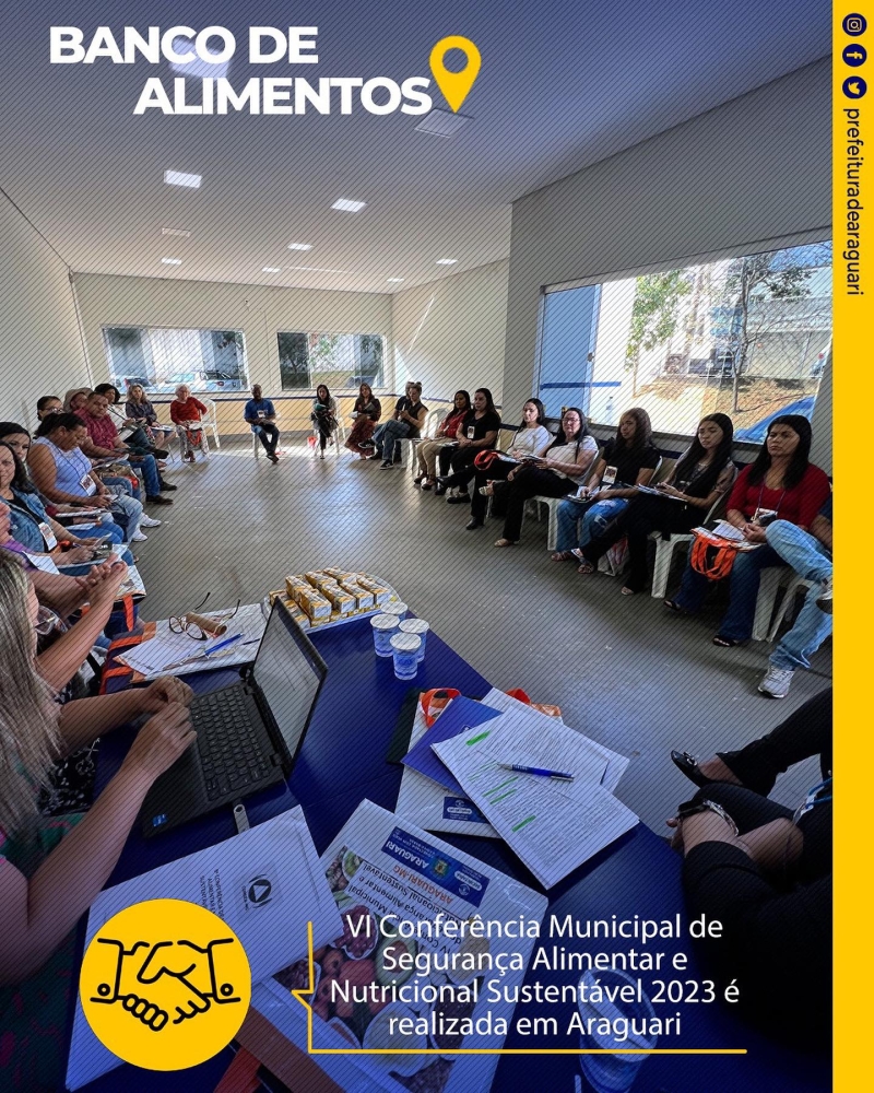 A prefeitura de Araguari, através da secretaria do Trabalho e Ação Social, realizou nesta terça-feira (18), a VI Conferência Municipal de Segurança Alimentar e Nutricional Sustentável 2023.